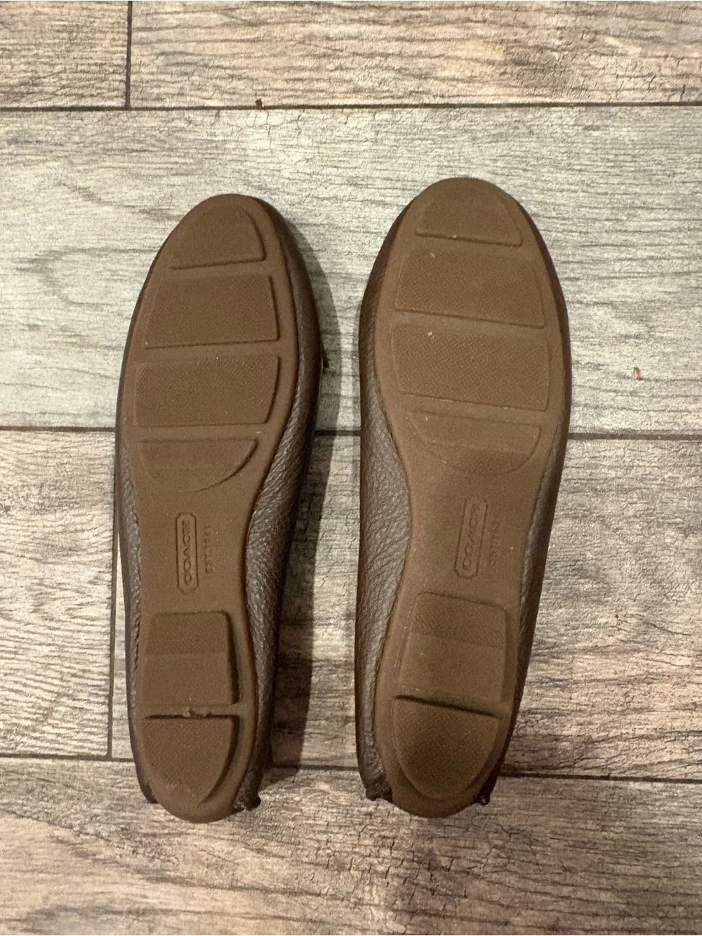 Coach Brown Leather Tassel Moccasin Flats